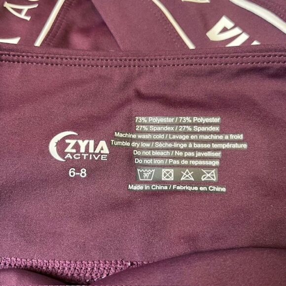 Zyia Active Cropped Legging Purple with White Side Leg Logo Size 6-8 - Picture 8 of 9